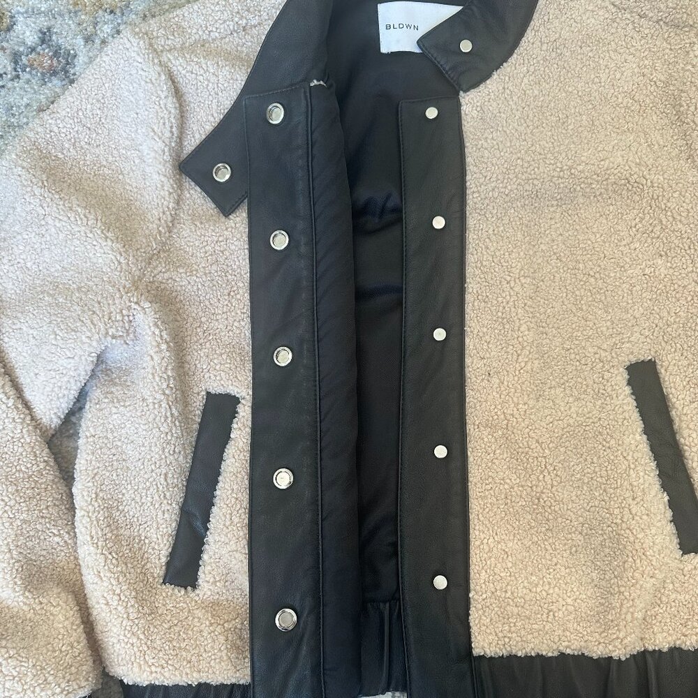 Baldwin Shearling Leather Bomber Jacket - image 5